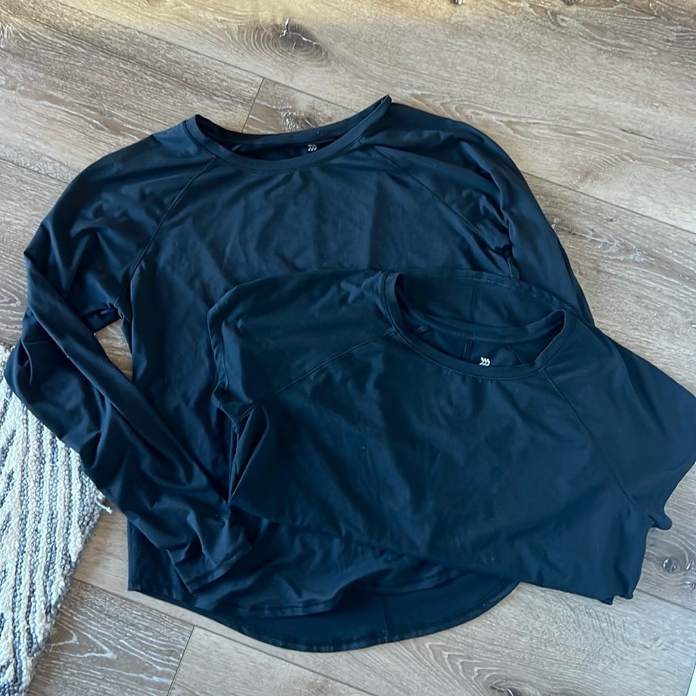 TWO All In Motion Black workout tops XXL - shirt and long sleeve